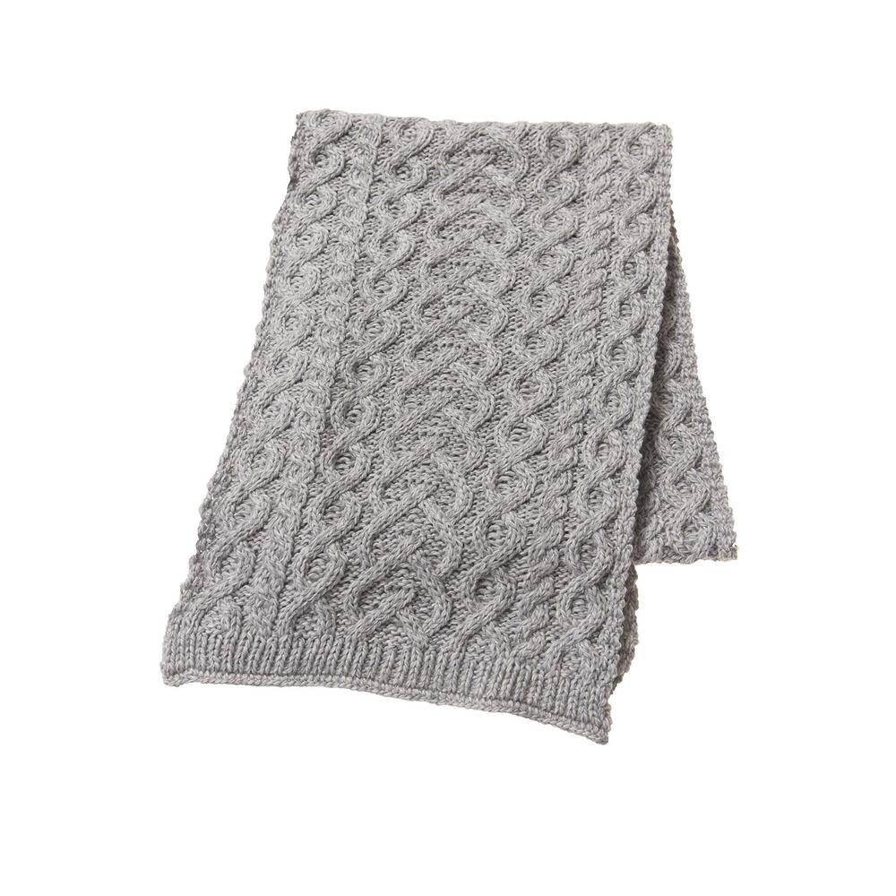 7625 Women's Irish Knitted Wool Soft Heart Pattern Scarf